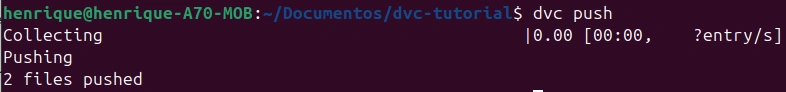Upload dos arquivos versionados para o armazenamento remoto